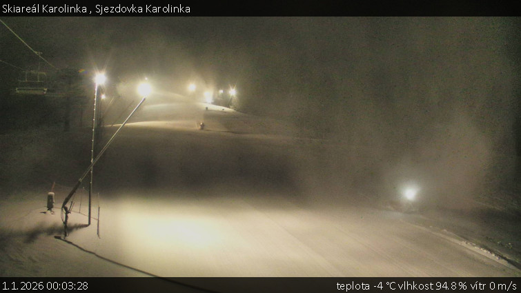 Skiareál Karolinka  - Sjezdovka Karolinka - 1.1.2026 v 00:03
