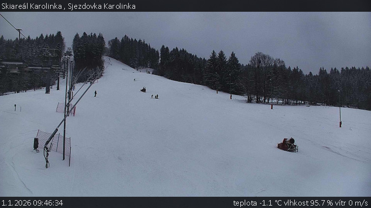 Skiareál Karolinka  - Sjezdovka Karolinka - 1.1.2026 v 09:46