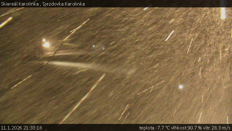 Skiareál Karolinka  - Sjezdovka Karolinka - 11.1.2026 v 21:33