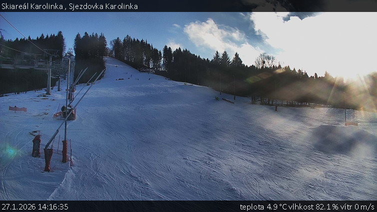 Skiareál Karolinka  - Sjezdovka Karolinka - 27.1.2026 v 14:16