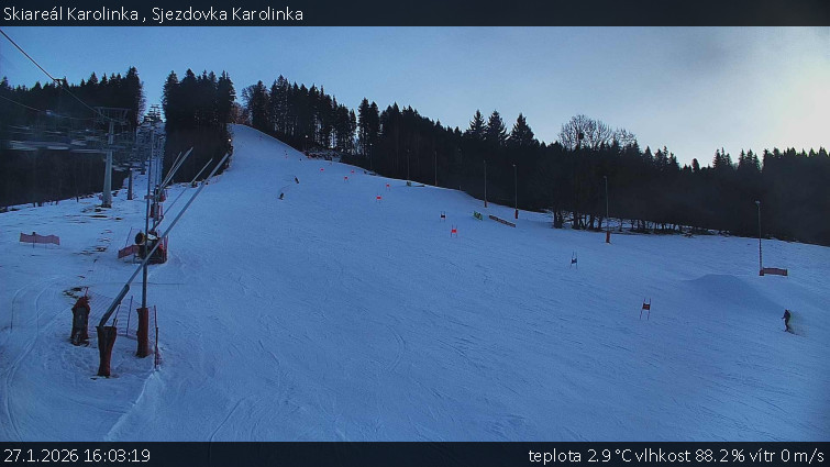 Skiareál Karolinka  - Sjezdovka Karolinka - 27.1.2026 v 16:03