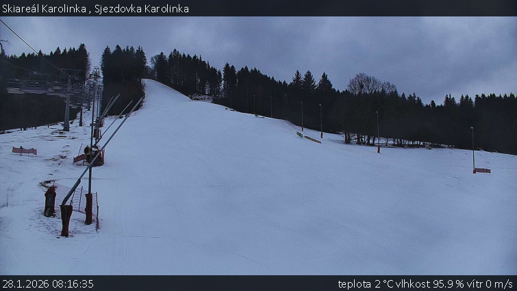 Skiareál Karolinka  - Sjezdovka Karolinka - 28.1.2026 v 08:16