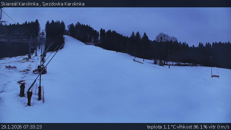 Skiareál Karolinka  - Sjezdovka Karolinka - 29.1.2026 v 07:33