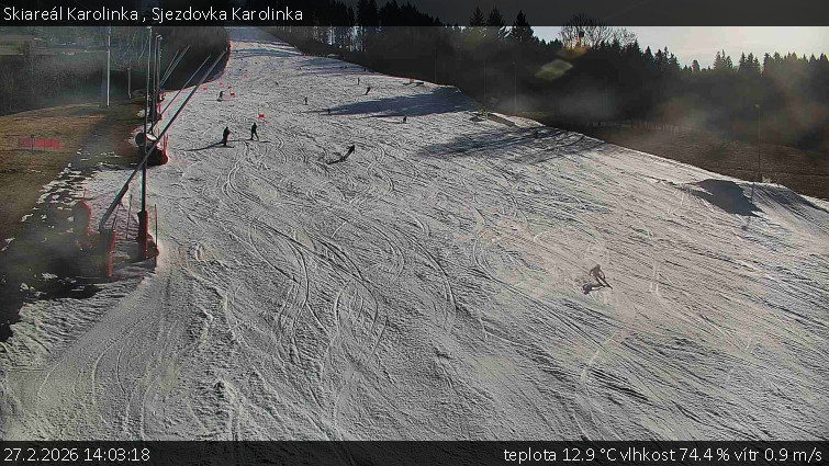 Skiareál Karolinka  - Sjezdovka Karolinka - 27.2.2026 v 14:03