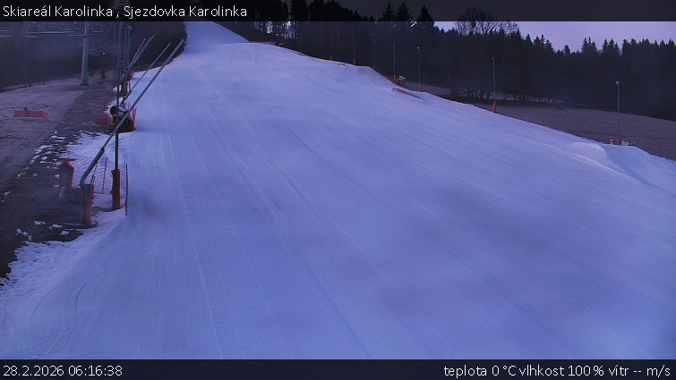 Skiareál Karolinka  - Sjezdovka Karolinka - 28.2.2026 v 06:16