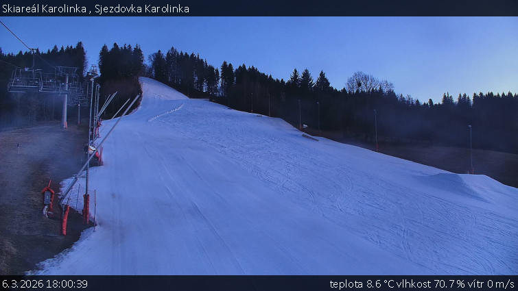 Skiareál Karolinka  - Sjezdovka Karolinka - 6.3.2026 v 18:00
