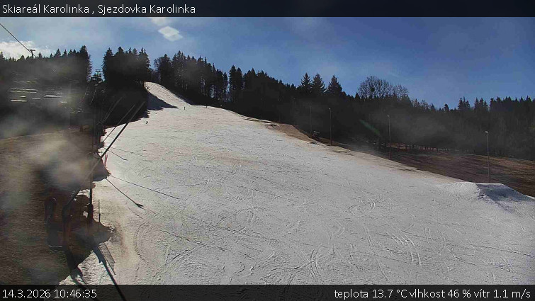 Skiareál Karolinka  - Sjezdovka Karolinka - 14.3.2026 v 10:46