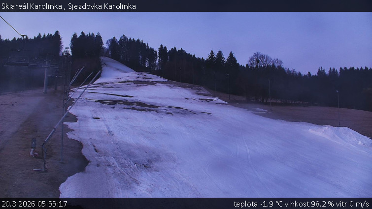 Skiareál Karolinka  - Sjezdovka Karolinka - 20.3.2026 v 05:33