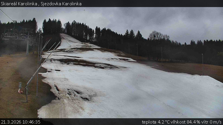 Skiareál Karolinka  - Sjezdovka Karolinka - 21.3.2026 v 10:46