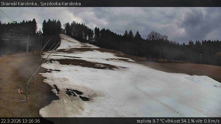 Skiareál Karolinka  - Sjezdovka Karolinka - 22.3.2026 v 13:16