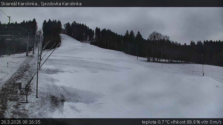 Skiareál Karolinka  - Sjezdovka Karolinka - 28.3.2026 v 08:16