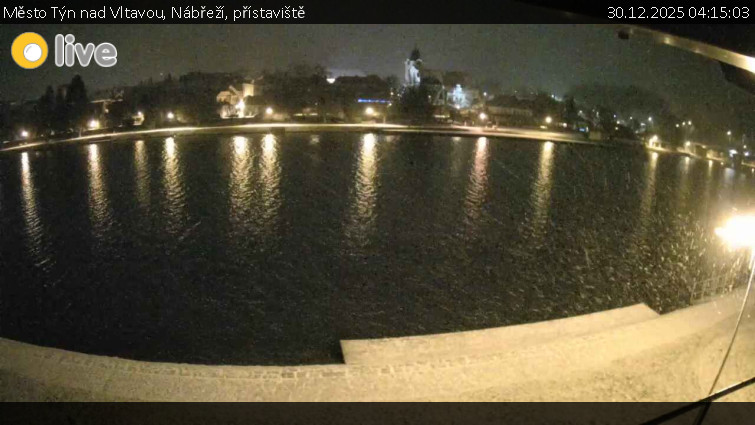 Město Týn nad Vltavou - Nábřeží, přístaviště - 30.12.2025 v 04:15
