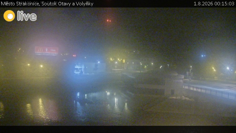 Stadt Strakonice - Zusammenfluss von Otava und Volyňka - 1.8.2026 v 00:15