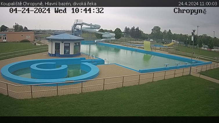 Koupaliště Chropyně - Hlavní bazén, divoká řeka - 24.4.2024 v 11:00