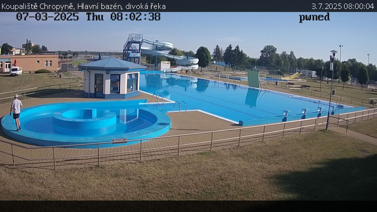 Koupaliště Chropyně - Hlavní bazén, divoká řeka - 3.7.2025 v 08:00