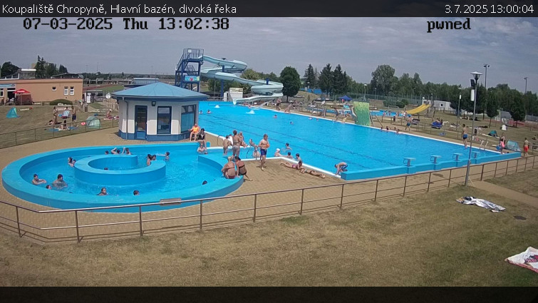 Koupaliště Chropyně - Hlavní bazén, divoká řeka - 3.7.2025 v 13:00