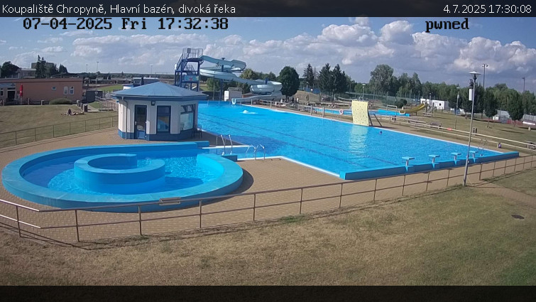 Koupaliště Chropyně - Hlavní bazén, divoká řeka - 4.7.2025 v 17:30 Koupaliště Chropyně - Hlavní bazén, divoká řeka - 4.7.2025 v 17:30