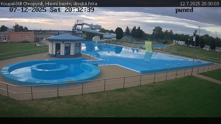 Koupaliště Chropyně - Hlavní bazén, divoká řeka - 12.7.2025 v 20:30 Koupaliště Chropyně - Hlavní bazén, divoká řeka - 12.7.2025 v 20:30