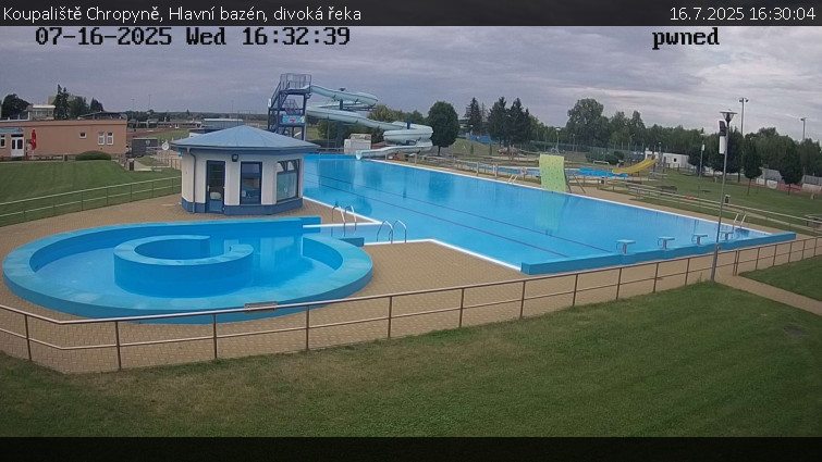 Koupaliště Chropyně - Hlavní bazén, divoká řeka - 16.7.2025 v 16:30 Koupaliště Chropyně - Hlavní bazén, divoká řeka - 16.7.2025 v 16:30