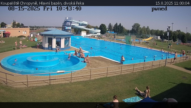 Koupaliště Chropyně - Hlavní bazén, divoká řeka - 15.8.2025 v 11:00