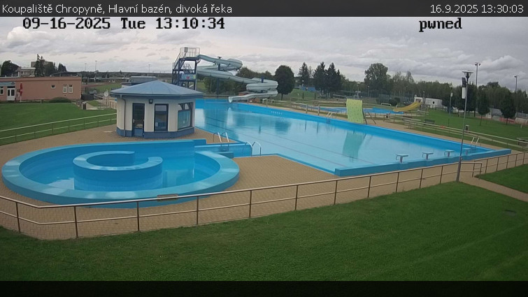 Koupaliště Chropyně - Hlavní bazén, divoká řeka - 16.9.2025 v 13:30