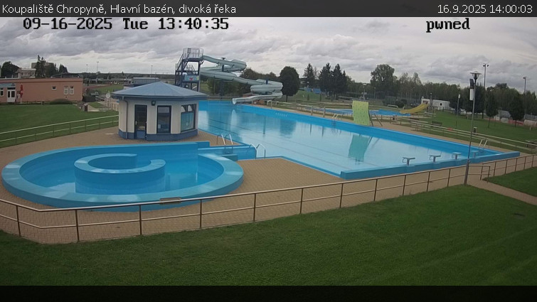 Koupaliště Chropyně - Hlavní bazén, divoká řeka - 16.9.2025 v 14:00