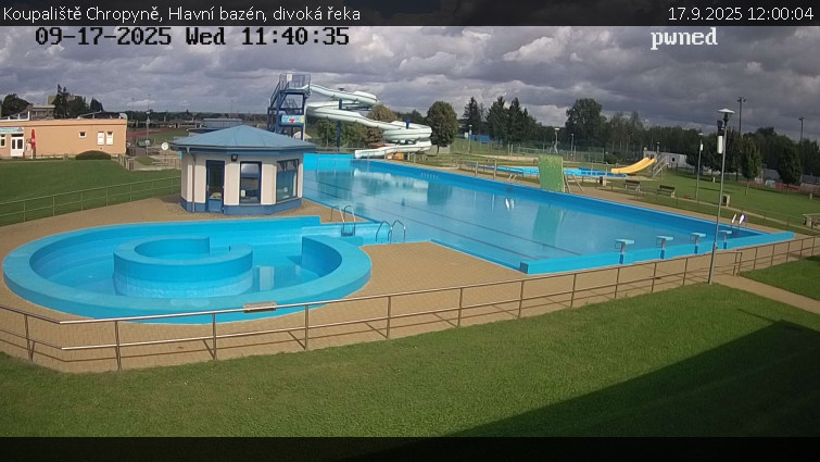 Koupaliště Chropyně - Hlavní bazén, divoká řeka - 17.9.2025 v 12:00