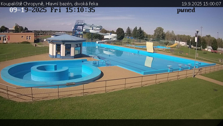 Koupaliště Chropyně - Hlavní bazén, divoká řeka - 19.9.2025 v 15:00