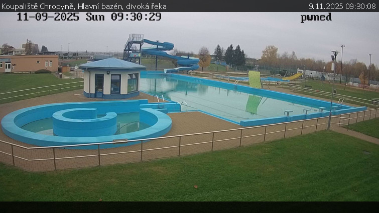 Koupaliště Chropyně - Hlavní bazén, divoká řeka - 9.11.2025 v 09:30