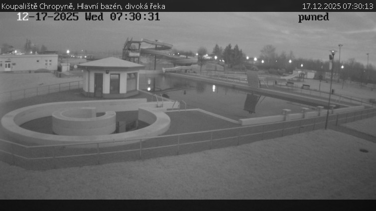 Koupaliště Chropyně - Hlavní bazén, divoká řeka - 17.12.2025 v 07:30