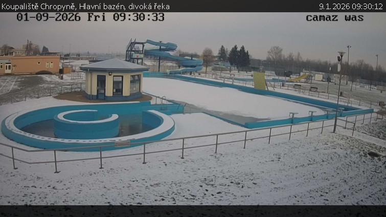 Koupaliště Chropyně - Hlavní bazén, divoká řeka - 9.1.2026 v 09:30