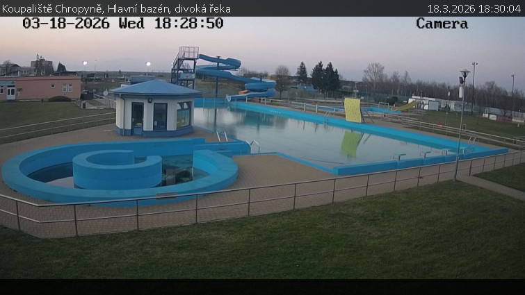 Koupaliště Chropyně - Hlavní bazén, divoká řeka - 18.3.2026 v 18:30