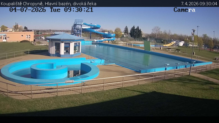 Koupaliště Chropyně - Hlavní bazén, divoká řeka - 7.4.2026 v 09:30