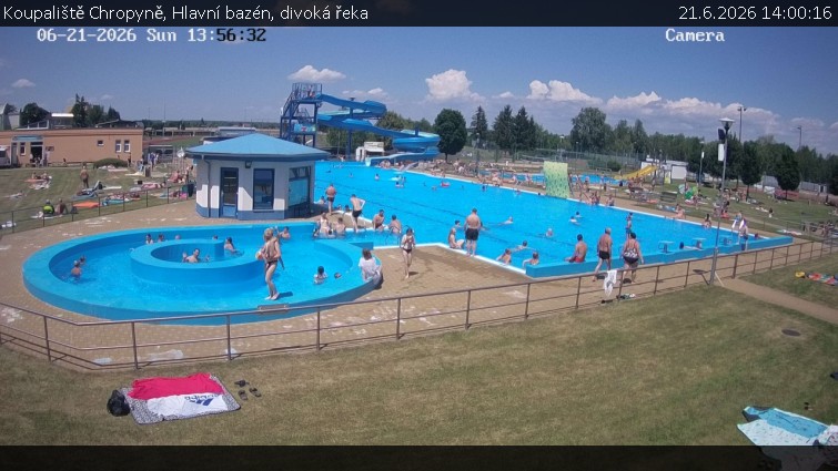 Koupaliště Chropyně - Hlavní bazén, divoká řeka - 21.6.2026 v 14:00