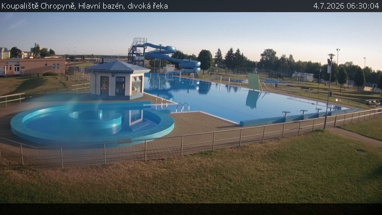 Koupaliště Chropyně - Hlavní bazén, divoká řeka - 4.7.2026 v 06:30