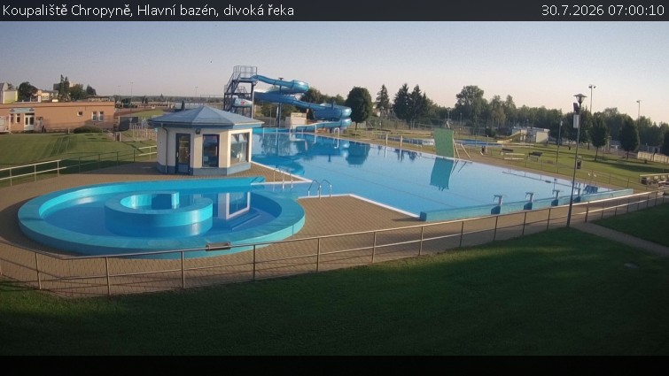 Koupaliště Chropyně - Hlavní bazén, divoká řeka - 30.7.2026 v 07:00
