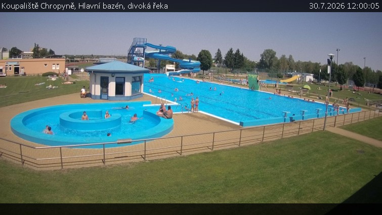 Koupaliště Chropyně - Hlavní bazén, divoká řeka - 30.7.2026 v 12:00
