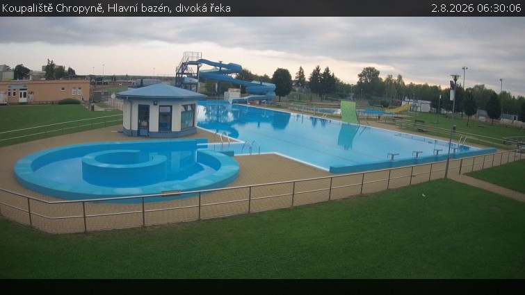 Koupaliště Chropyně - Hlavní bazén, divoká řeka - 2.8.2026 v 06:30