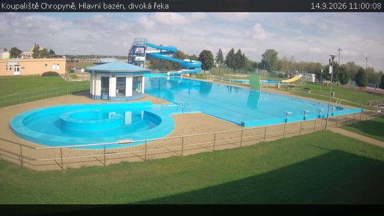 Koupaliště Chropyně - Hlavní bazén, divoká řeka - 14.9.2026 v 11:00