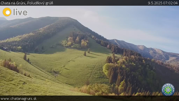 Chata na Grúni - Poludňový grúň - 9.5.2025 v 07:02 Chata na Grúni - Poludňový grúň - 9.5.2025 v 07:02