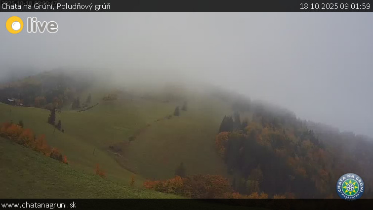 Chata na Grúni - Poludňový grúň - 18.10.2025 v 09:01 Chata na Grúni - Poludňový grúň - 18.10.2025 v 09:01