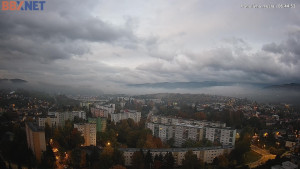 Město Banská Bystrica - Pohled od Sásové-Rudlové - 18.10.2025 v 06:45