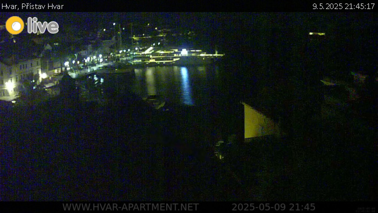 Hvar - Přístav Hvar - 9.5.2025 v 21:45 Hvar - Přístav Hvar - 9.5.2025 v 21:45