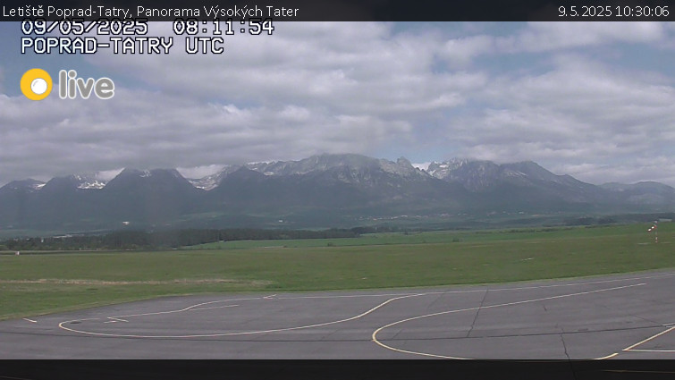 Letiště Poprad-Tatry - Panorama Výsokých Tater - 9.5.2025 v 10:30 Letiště Poprad-Tatry - Panorama Výsokých Tater - 9.5.2025 v 10:30