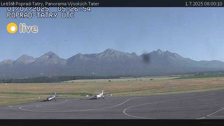 Letiště Poprad-Tatry - Panorama Výsokých Tater - 1.7.2025 v 08:00 Letiště Poprad-Tatry - Panorama Výsokých Tater - 1.7.2025 v 08:00