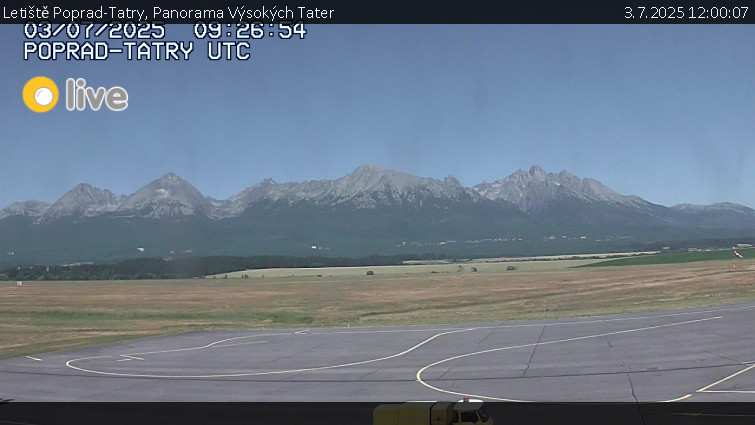 Letiště Poprad-Tatry - Panorama Výsokých Tater - 3.7.2025 v 12:00