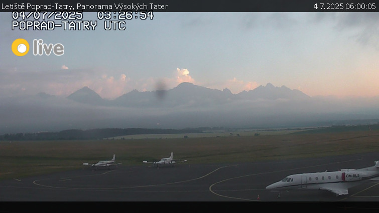 Letiště Poprad-Tatry - Panorama Výsokých Tater - 4.7.2025 v 06:00 Letiště Poprad-Tatry - Panorama Výsokých Tater - 4.7.2025 v 06:00