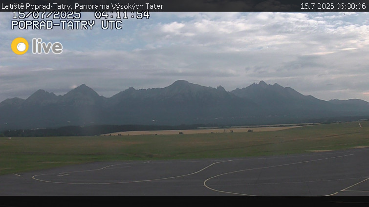 Letiště Poprad-Tatry - Panorama Výsokých Tater - 15.7.2025 v 06:30 Letiště Poprad-Tatry - Panorama Výsokých Tater - 15.7.2025 v 06:30