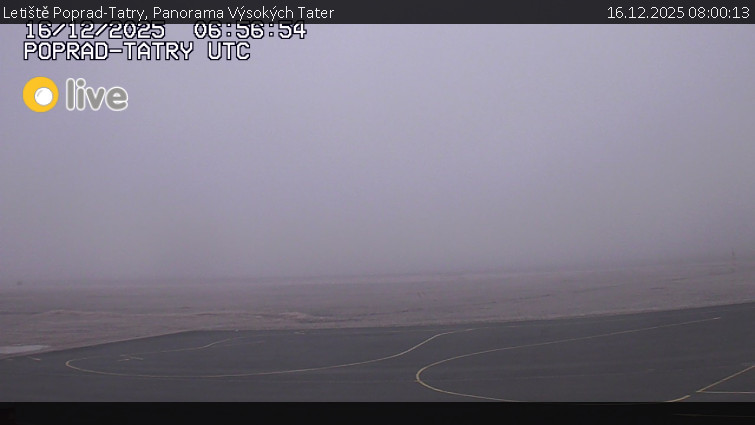 Letiště Poprad-Tatry - Panorama Výsokých Tater - 16.12.2025 v 08:00