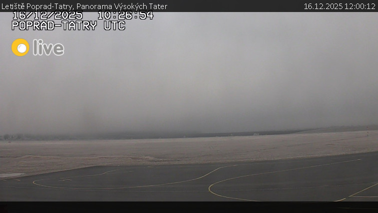 Letiště Poprad-Tatry - Panorama Výsokých Tater - 16.12.2025 v 12:00